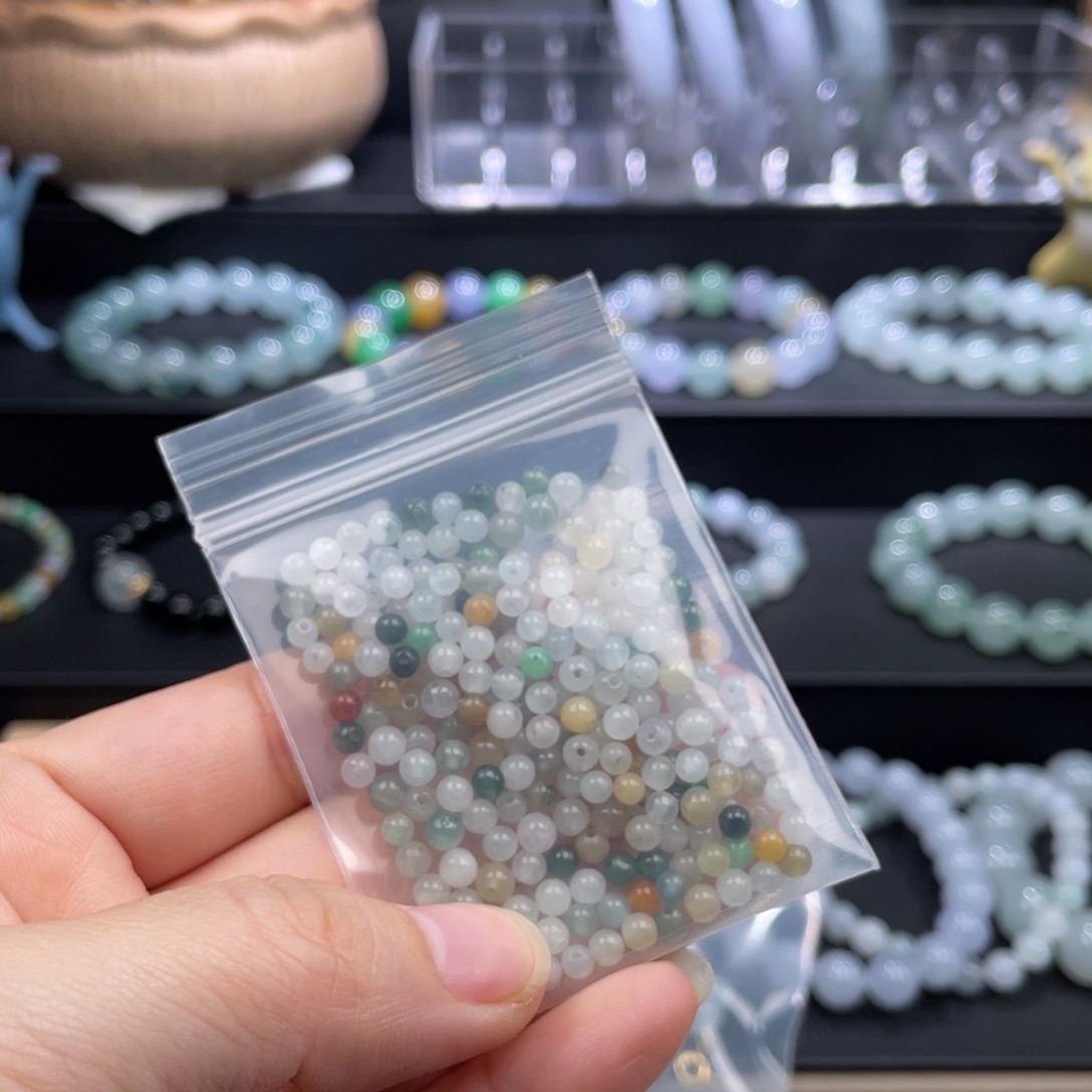 奶***味翡翠未镶嵌手串福利散珠