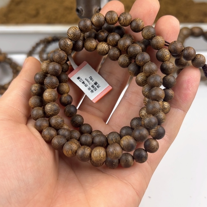 沉香手串圆珠多圈7mm