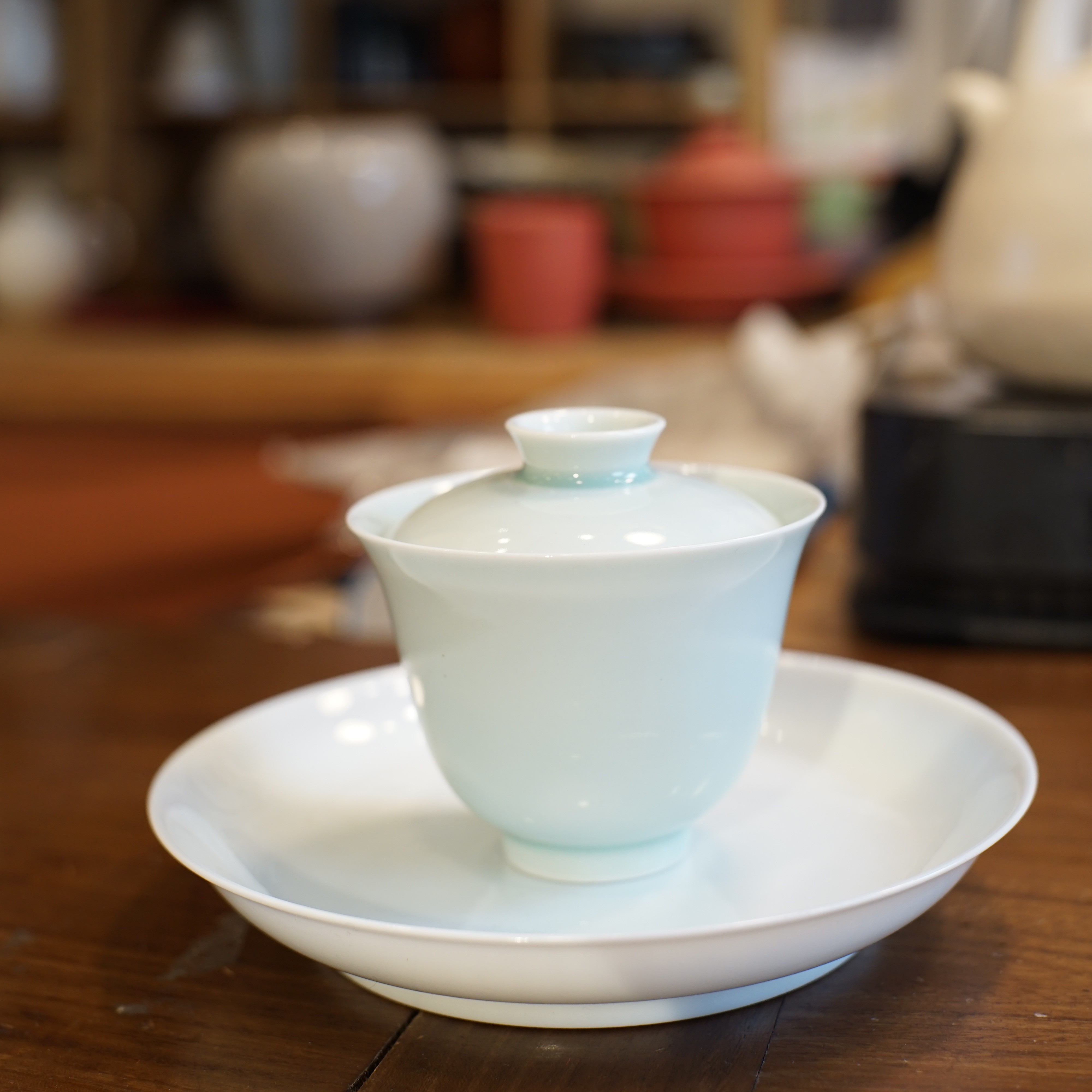 全手工青釉盖碗 100ml