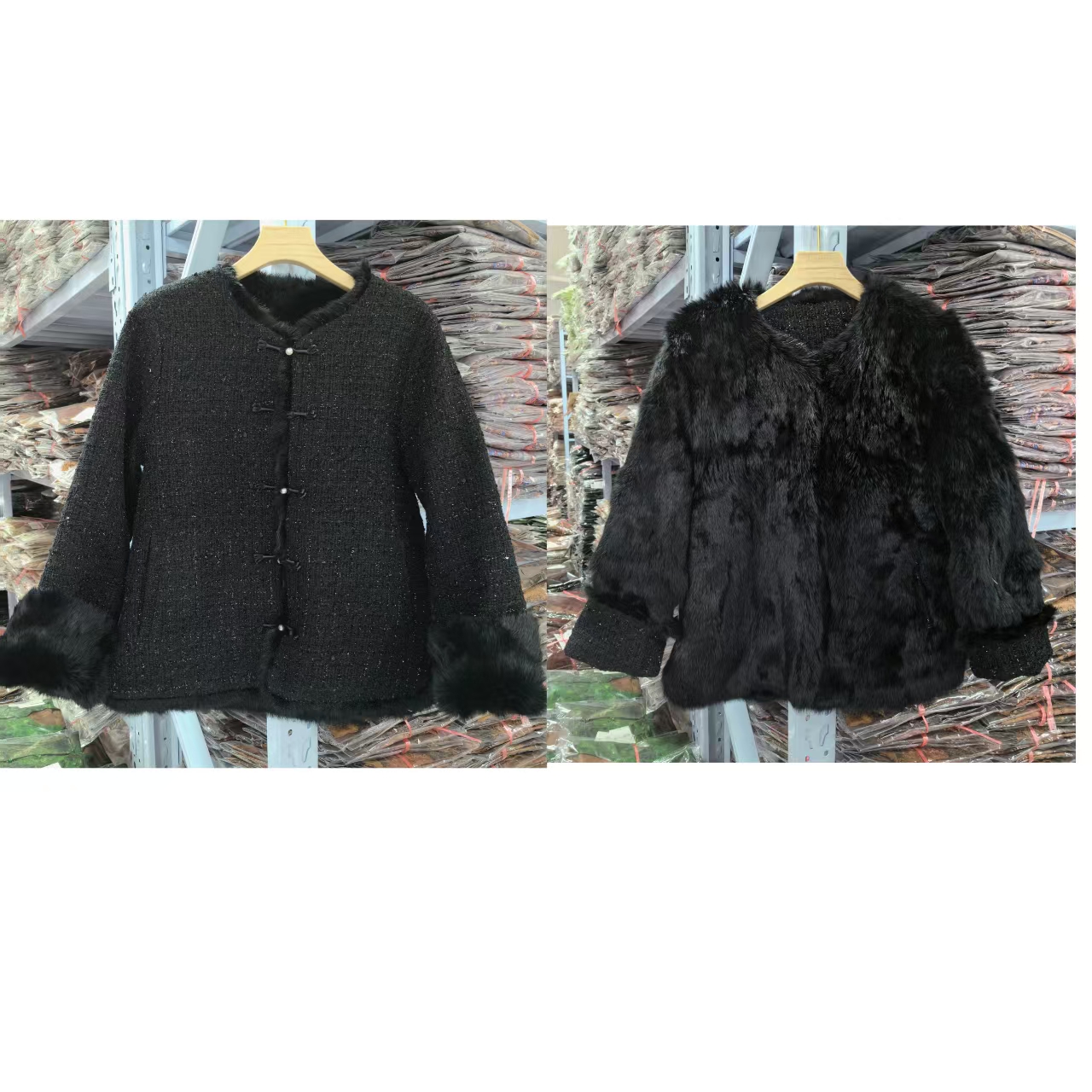 8375款时尚百搭双面双穿毛毛外套