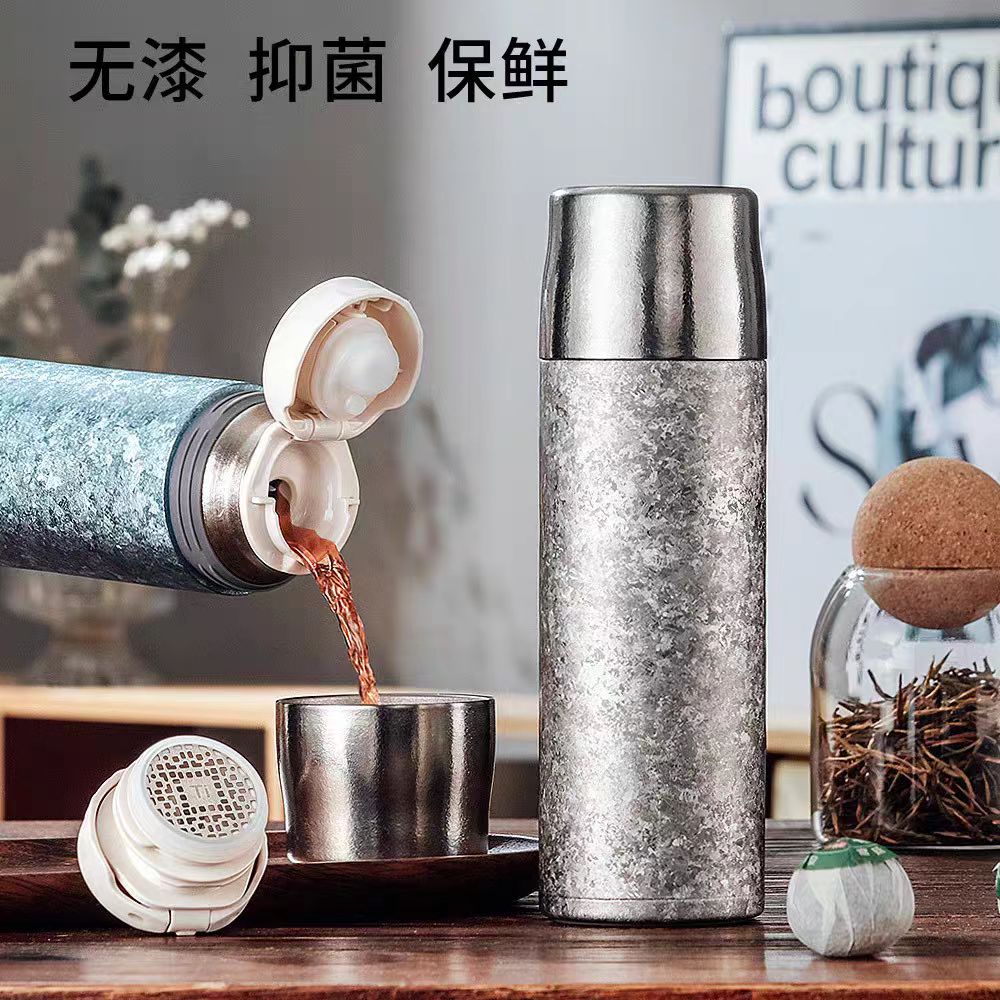 钛杯养生焖茶杯茶水分离水杯子大容量高档2025新款杯子覆钛保温杯