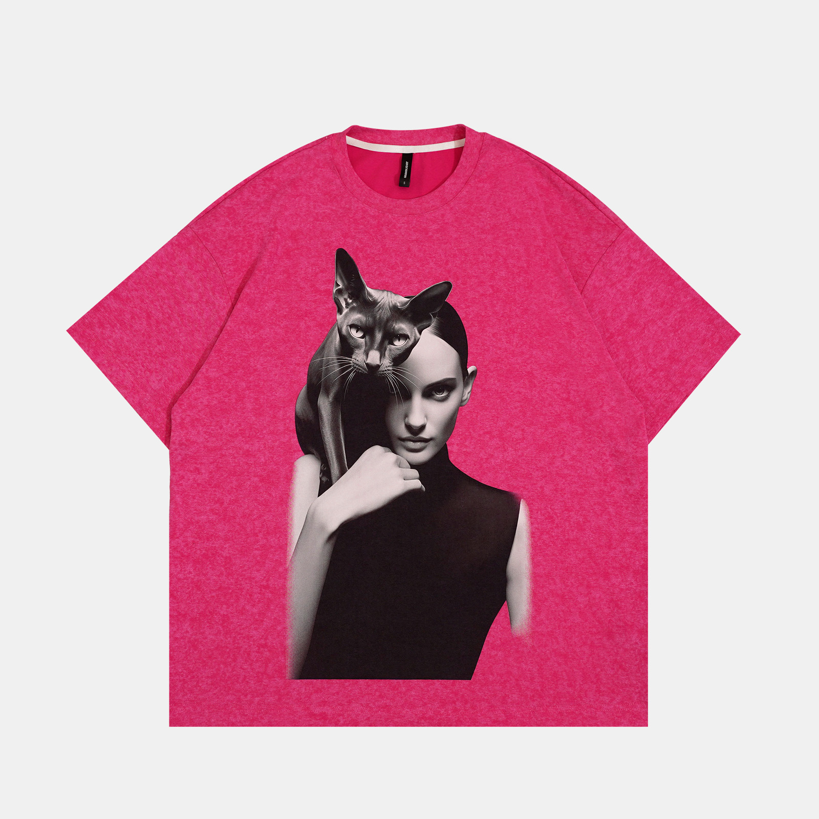 GGAHOLIDAY夏季休闲宽松时尚复古印花美式街头百搭短袖T恤-152563