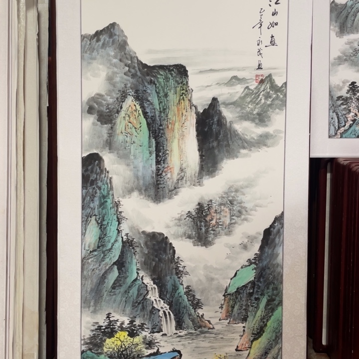 国画带框尺寸63*123厘米