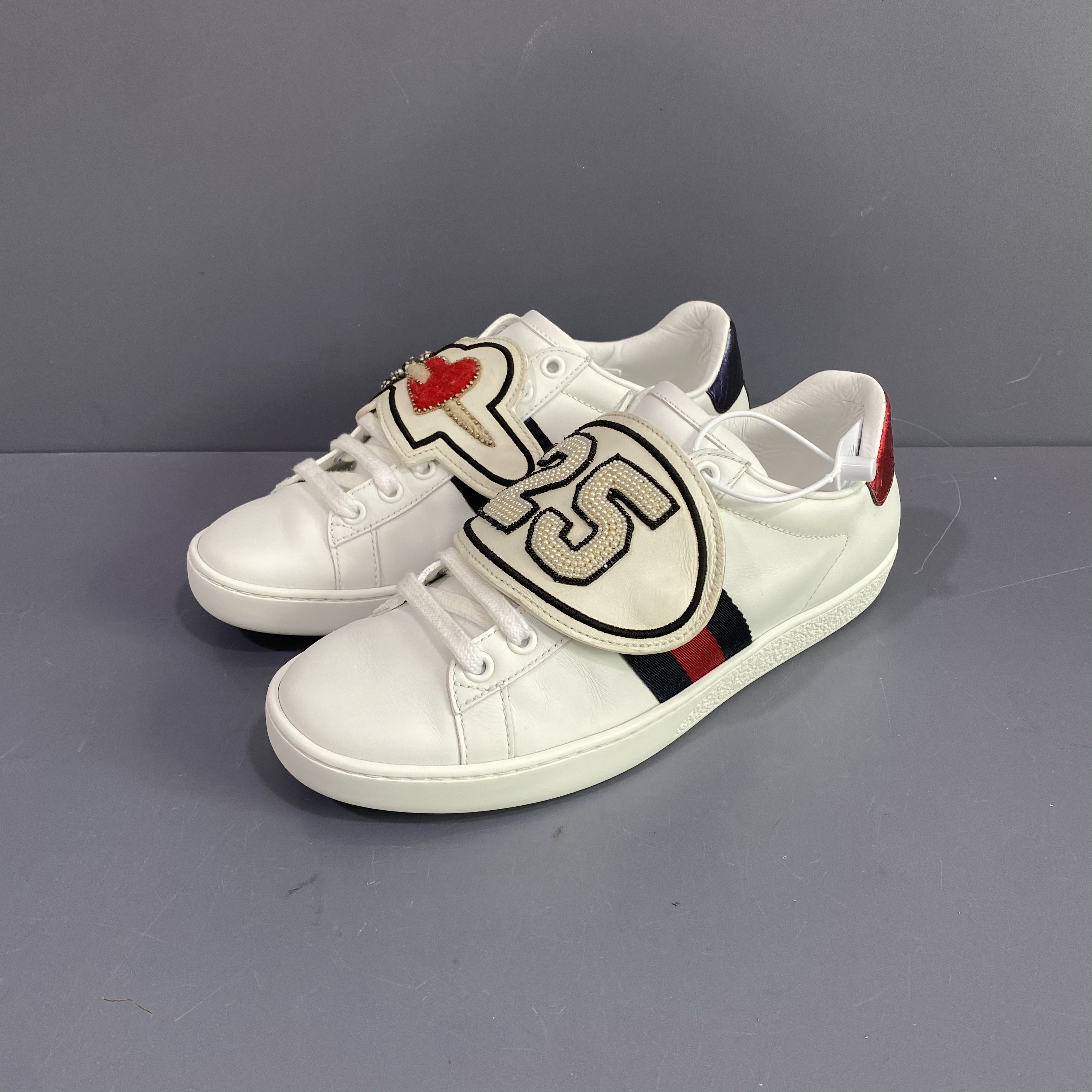 95新 GUCCI/古驰 36码 古驰gucci 25一箭穿心板鞋 休闲鞋成色很新