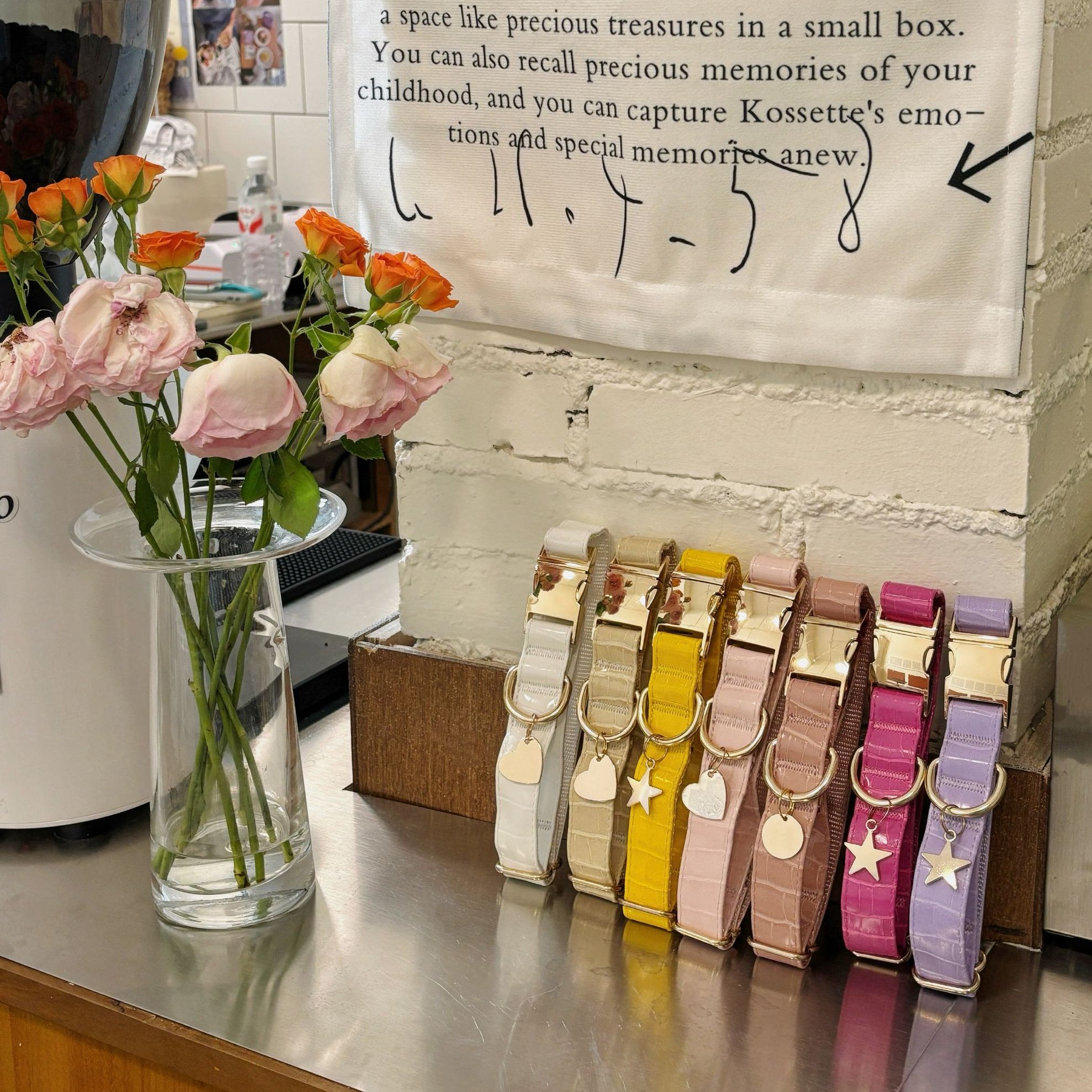 宠物项圈PU款狗狗脖圈马卡龙色豹纹款精致时尚可爱配饰