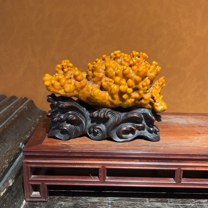 金黄蜡石小精品摆件