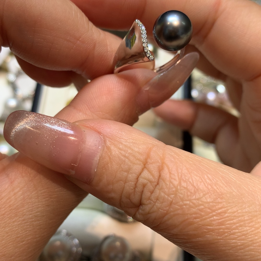 海水珍珠戒指银S925镶嵌