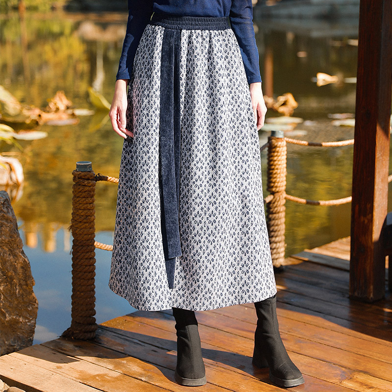 【新春宠粉价-江上】杨丽萍设计民族风中国风新中式提花半身裙冬