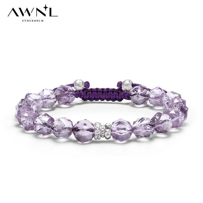 AWNL刺梨蔷薇天然巴西紫水晶手链气质轻奢珠宝时尚高级精致礼物