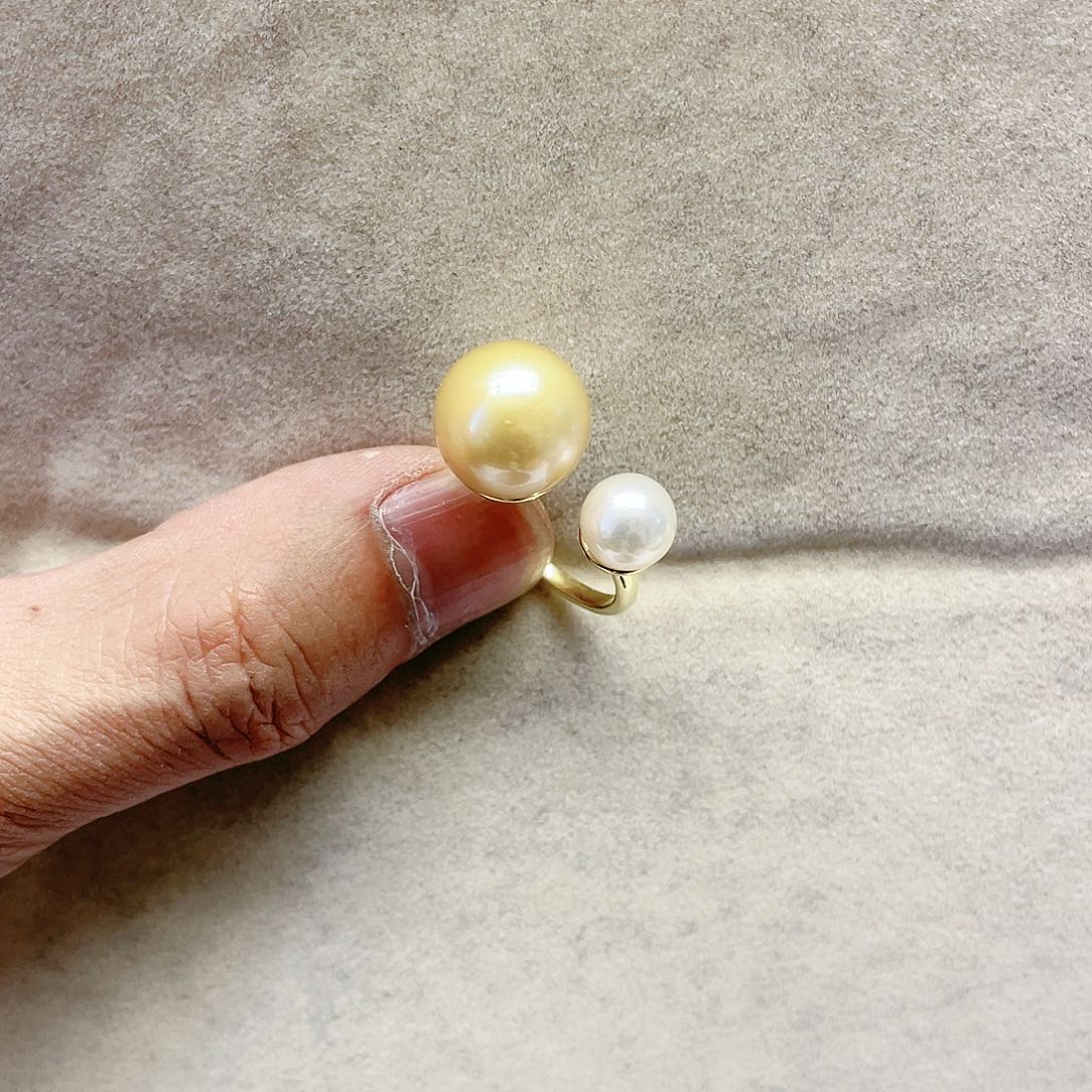 海水珍珠戒指银S925镶嵌