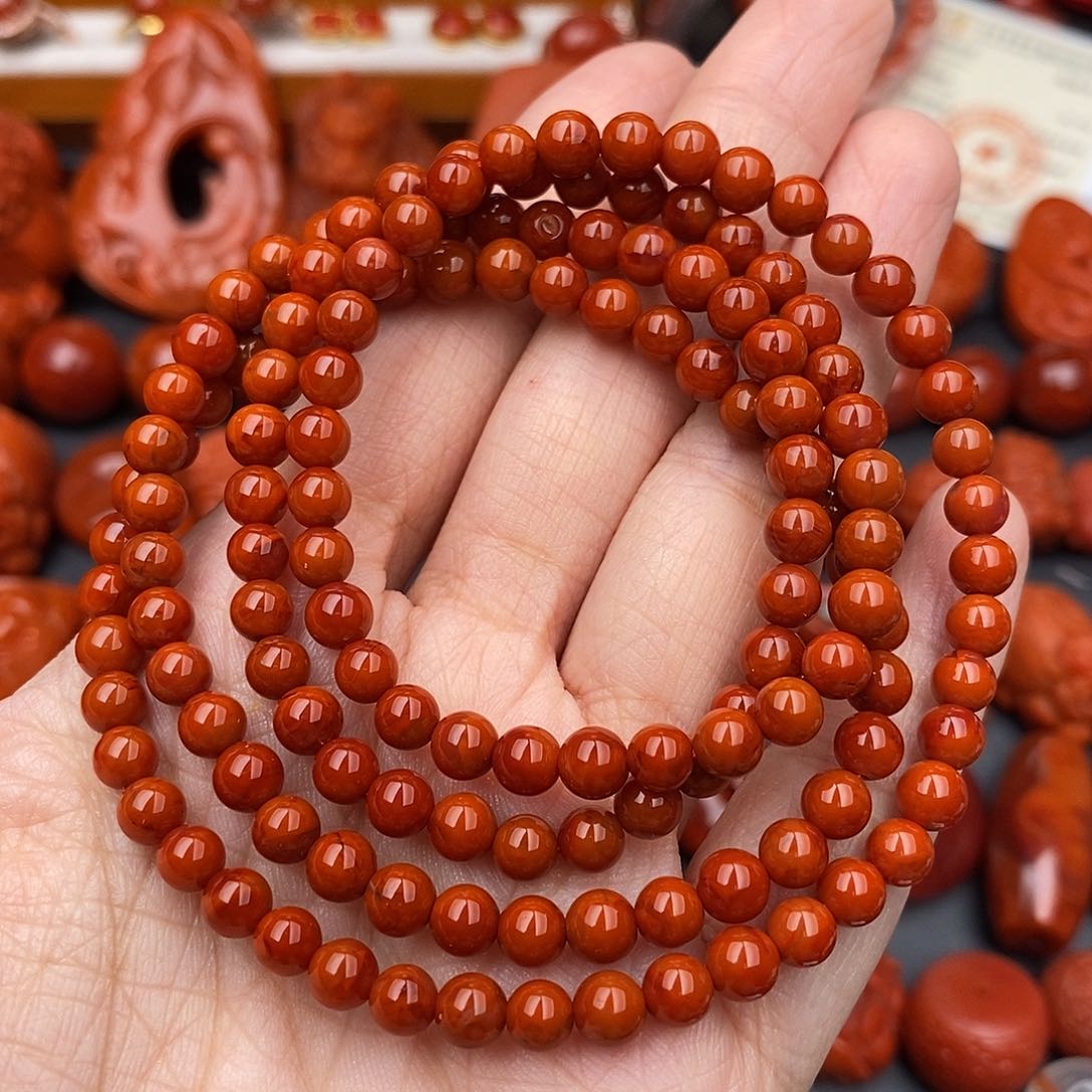 南红玛瑙四川凉山瓦西手串5:2mm未镶嵌