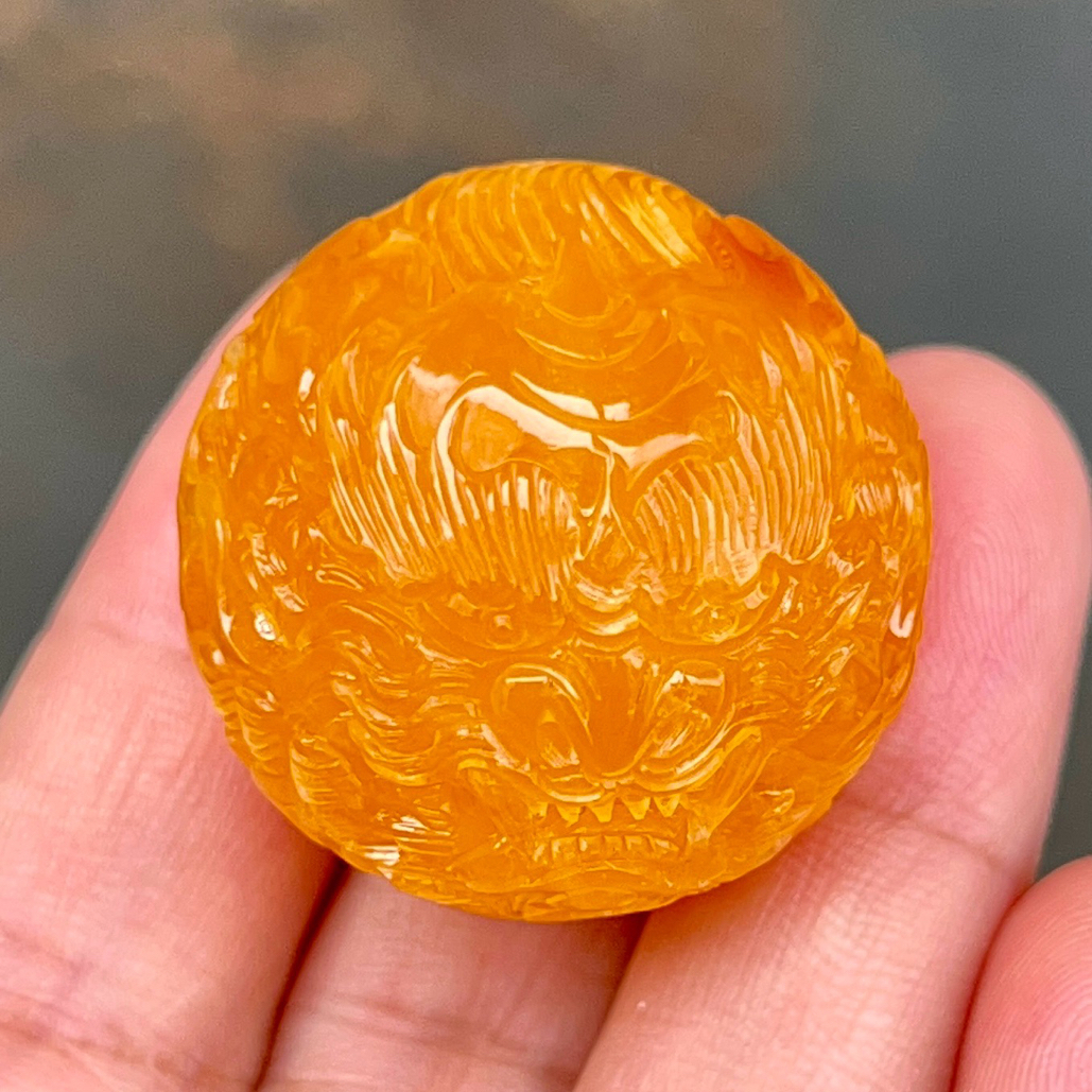 29+焦皮料鸡油红蜜蜡龙珠