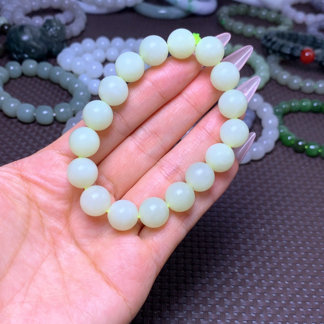 和田玉未镶嵌手串卡12