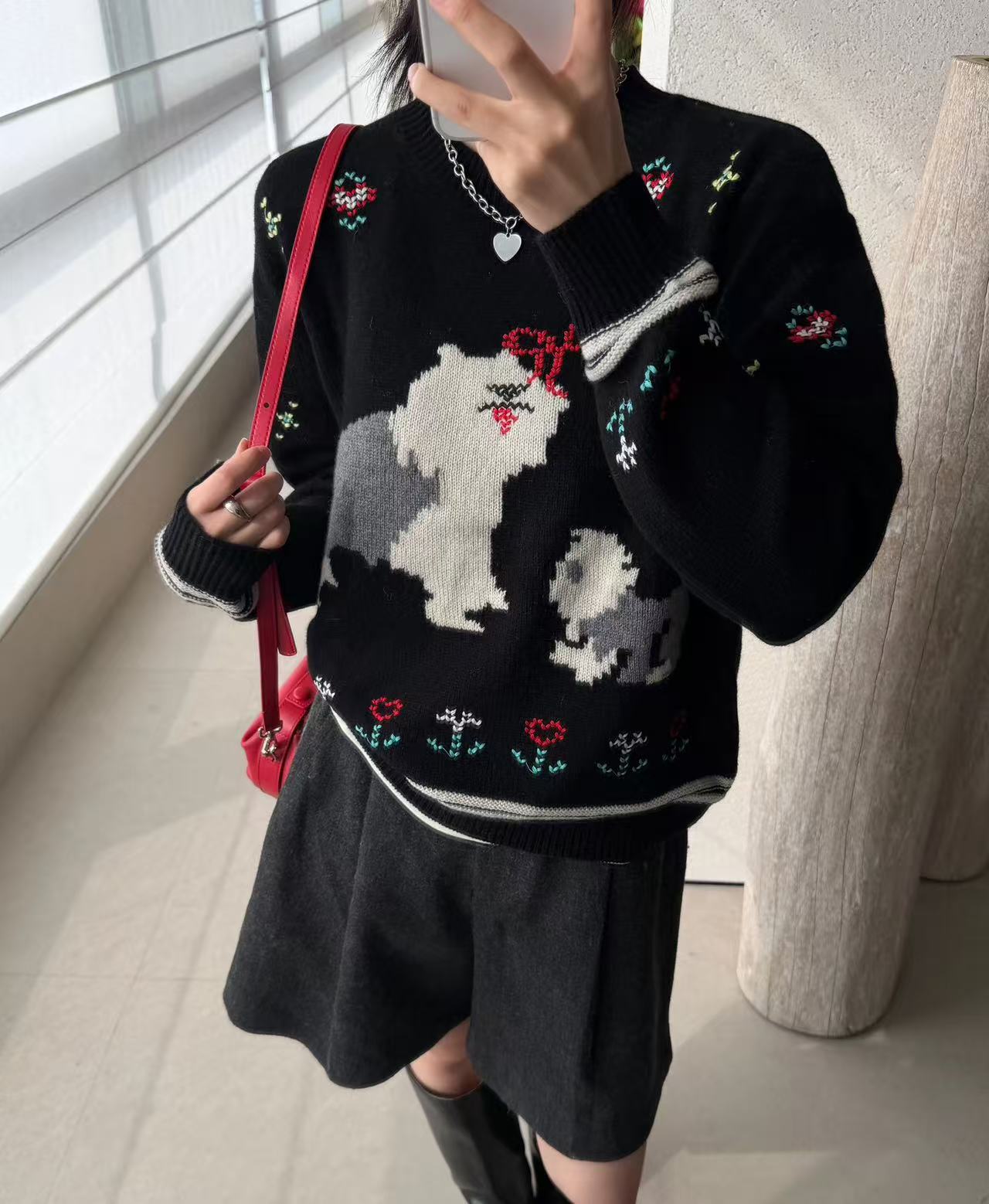 【硬货】5271时尚休闲天马刺绣针织圆领秋冬重工套头毛衣