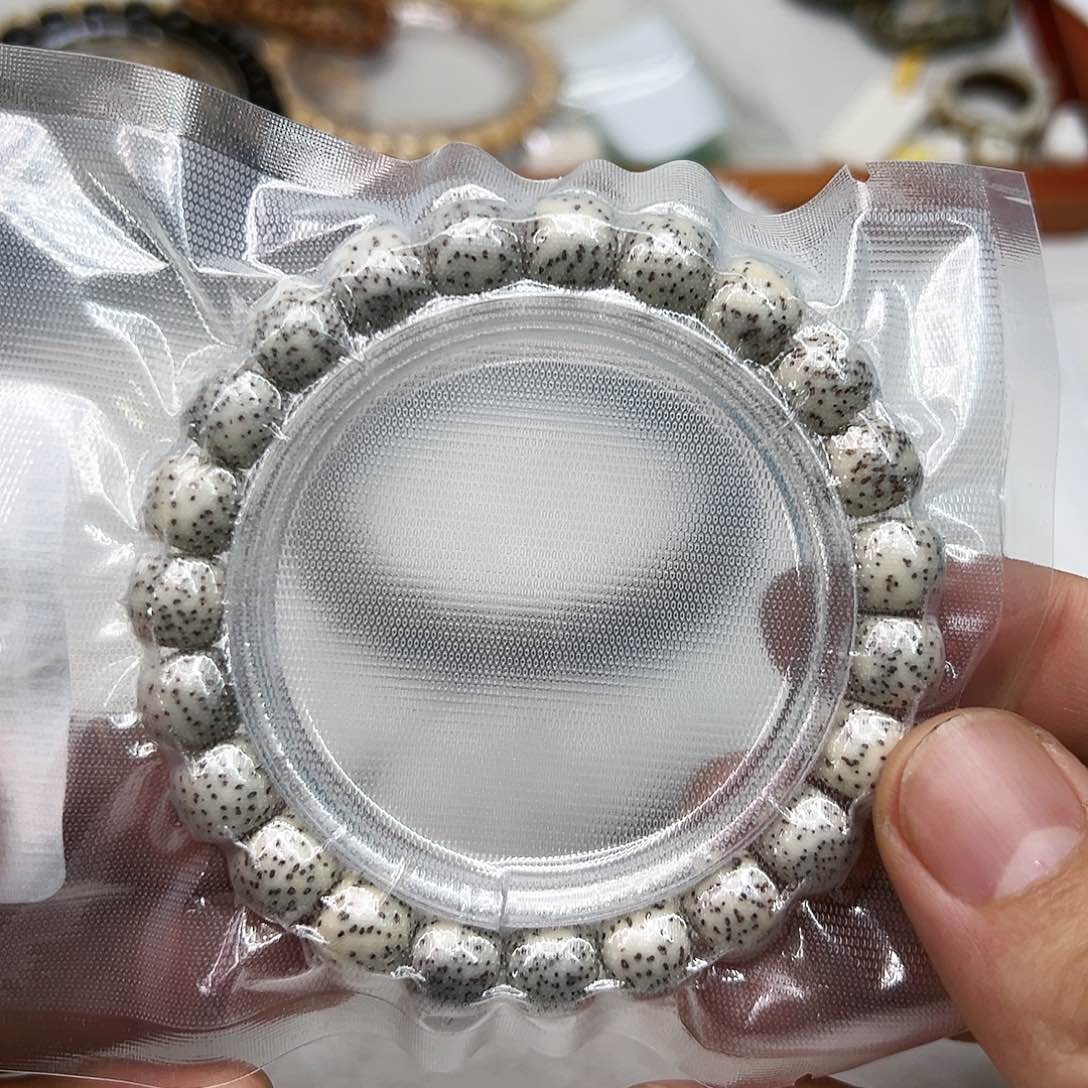 星月菩提手串65灭火月留白糯冰石玉星月菩提单圈10
