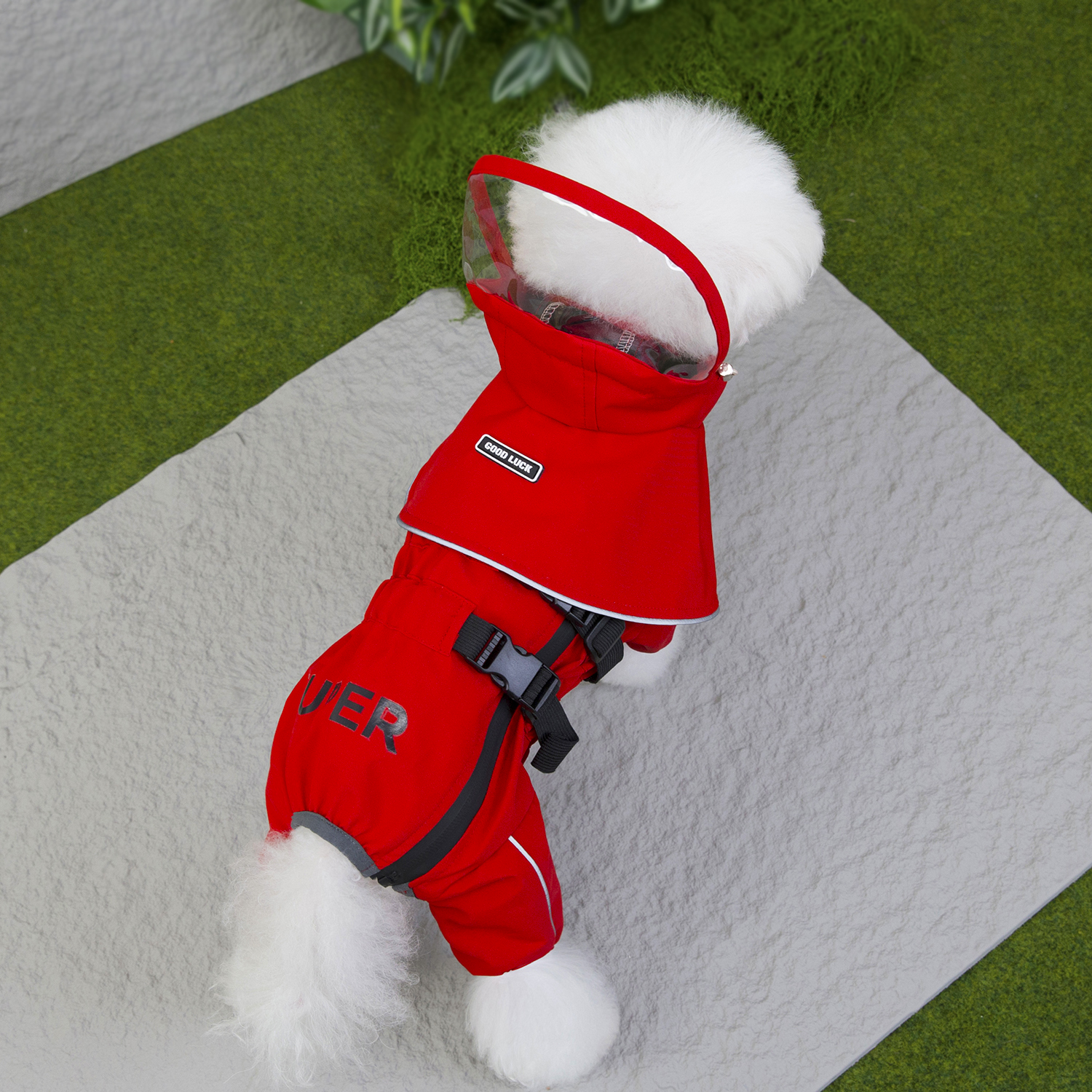 狗狗秋冬新款户外防雨雪可拆卸雨衣泰迪比熊博美秋冬防水四腿雨衣