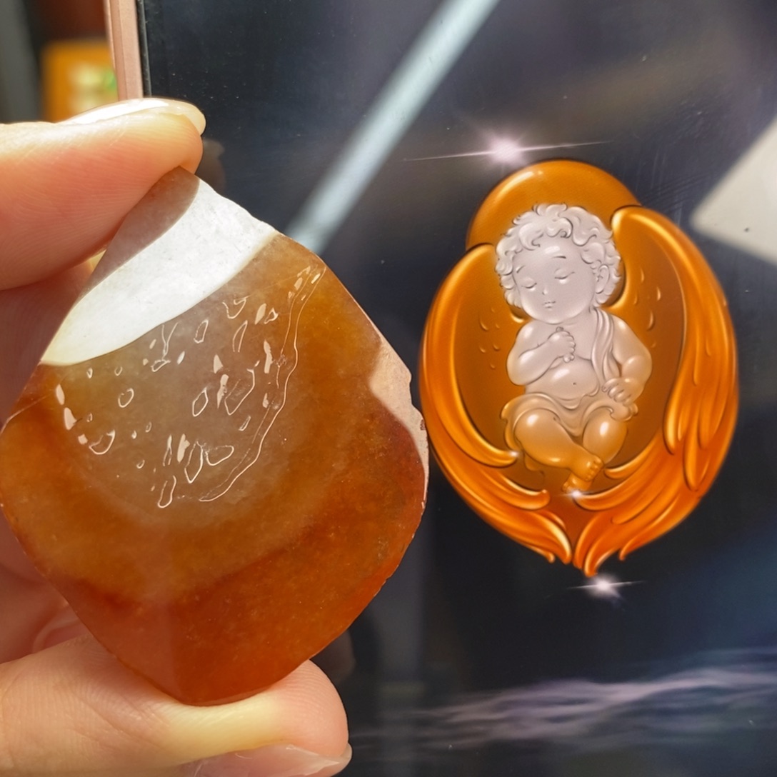 定制翡翠未镶嵌天使之翼