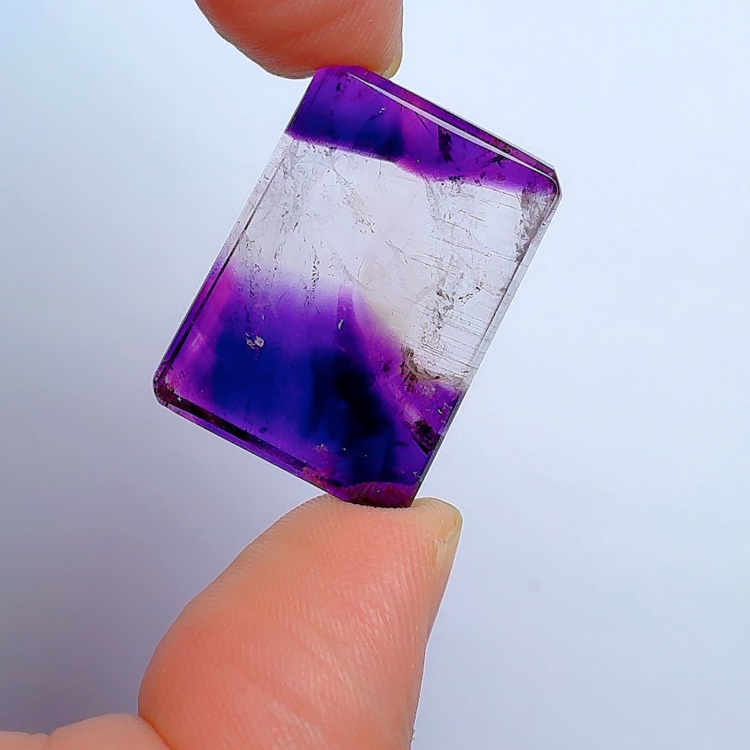 天然精品紫超七紫水晶无事牌主石28.7*21*7