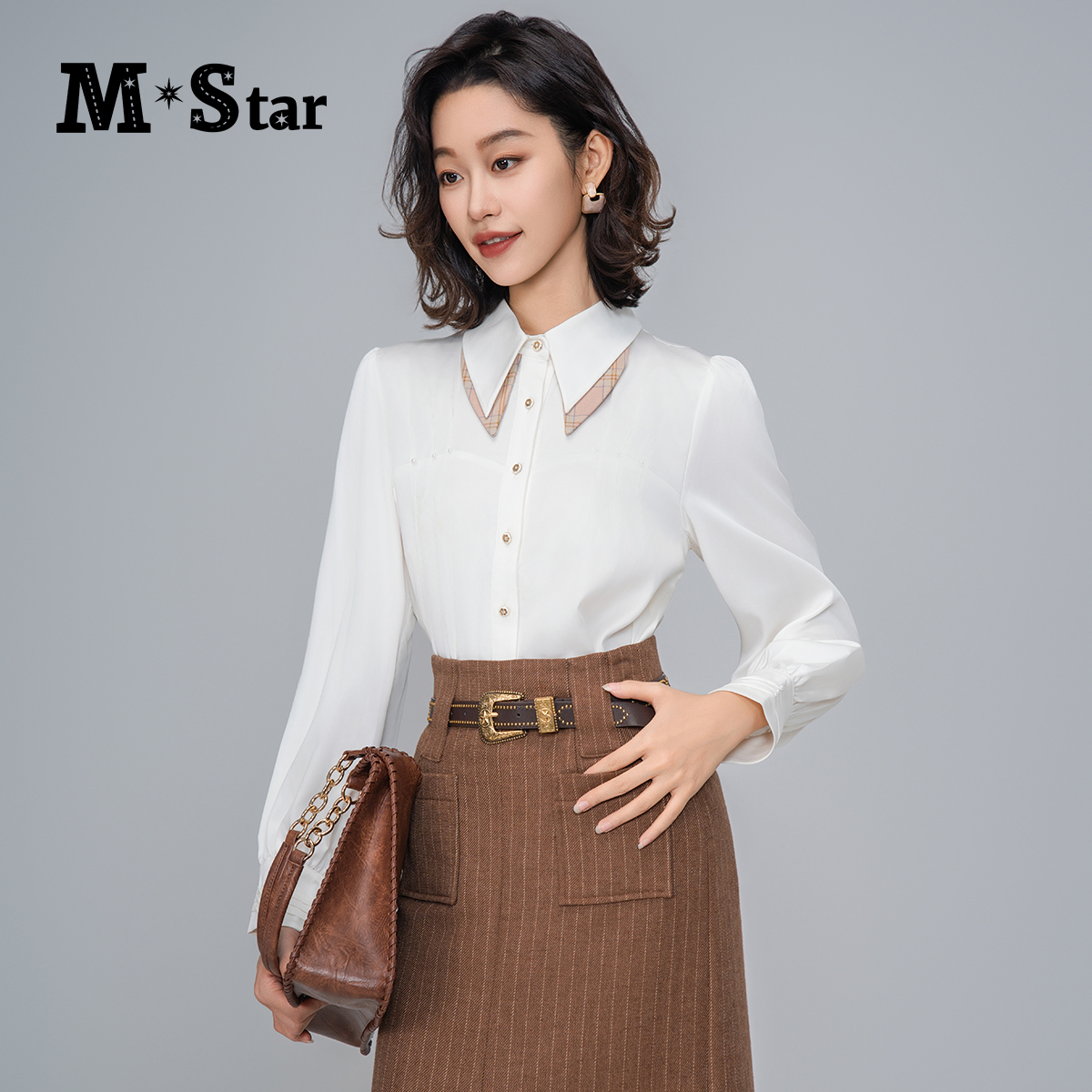 【蜜思仝】M-Star长袖衬衫设计感通勤风 SFES112643