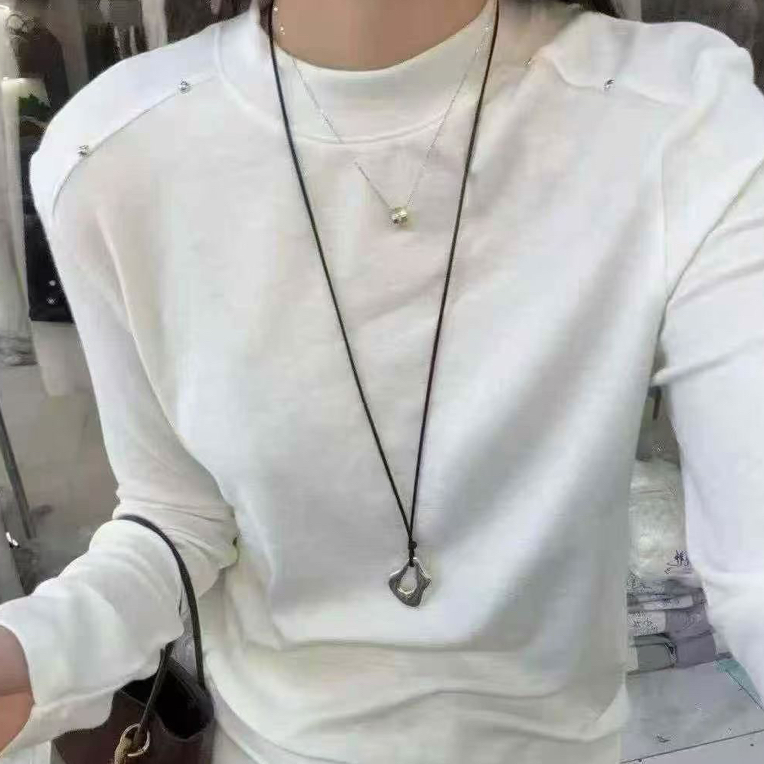 长袖女不起球嘻哈英伦风纯色T恤白色打底衫高领秋冬加绒加厚