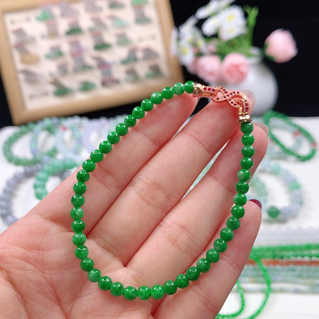 翡翠未镶嵌手链4.2mm