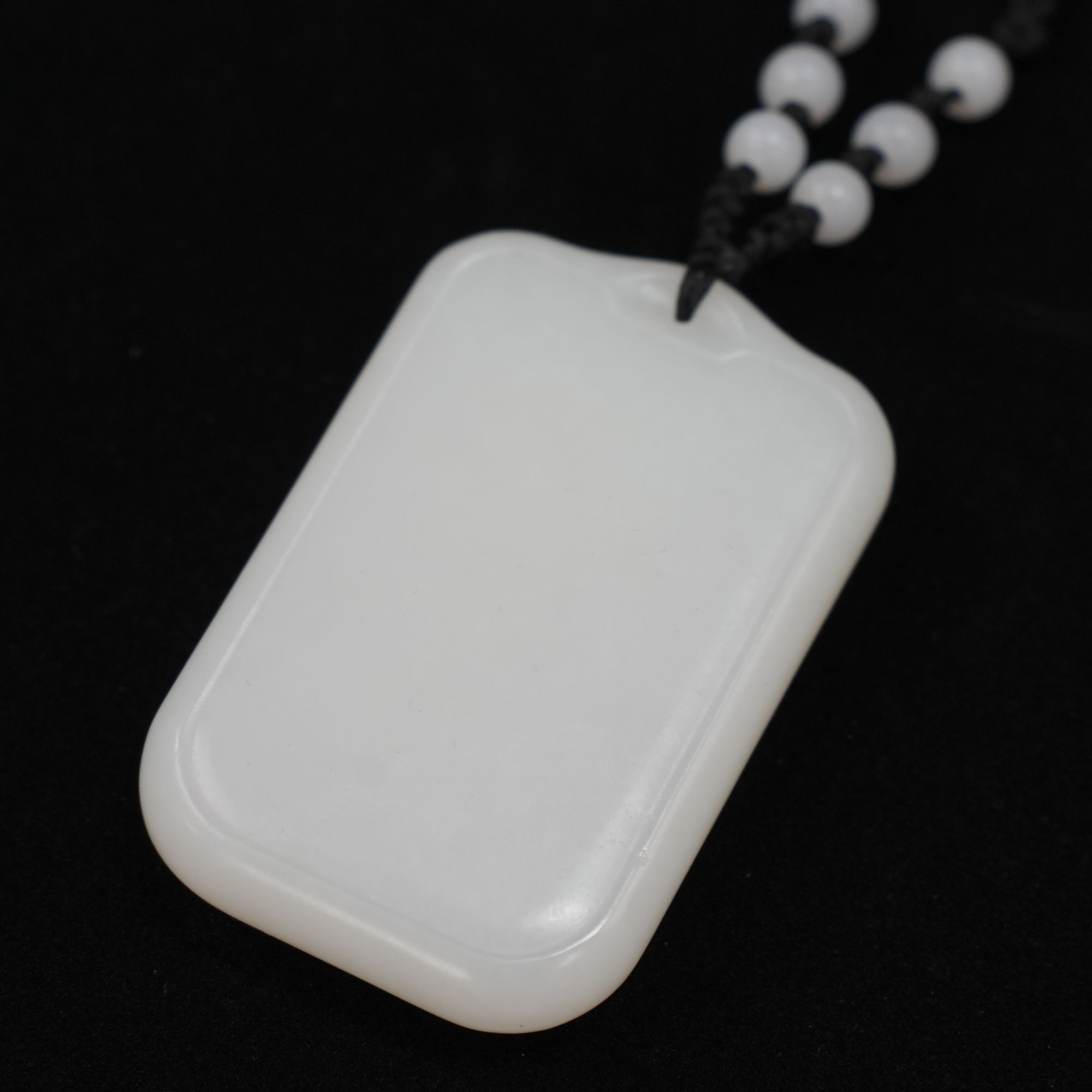 油润和田玉羊脂玉无事牌挂件