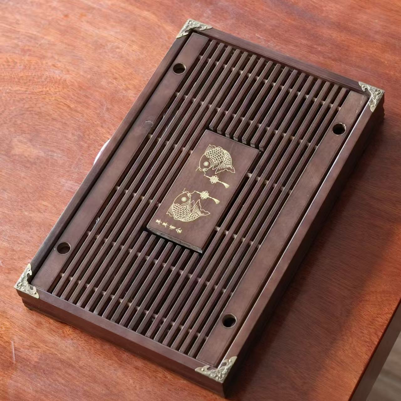 茶盘家用简约茶台实木茶盘托盘储水式轻奢现代沥水茶盘