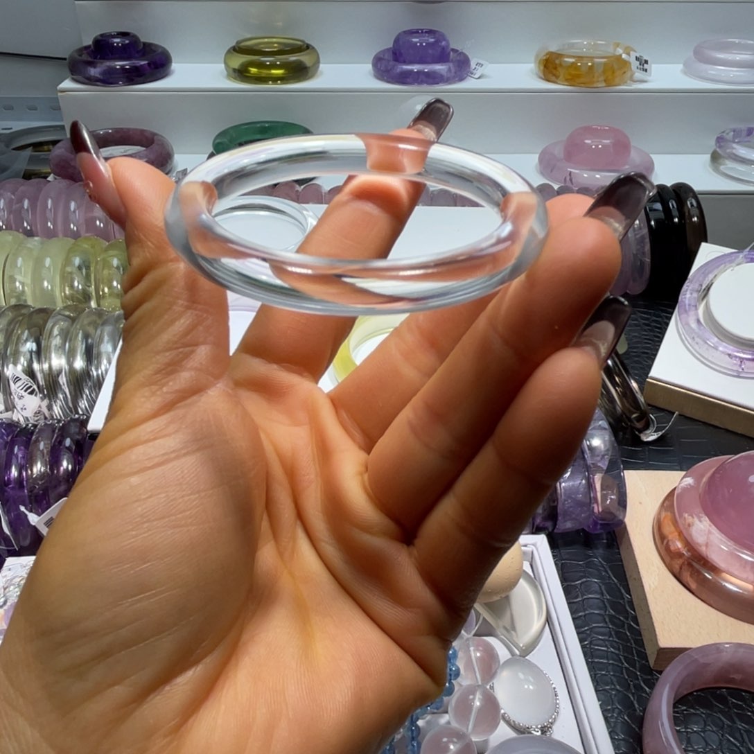 水晶手镯55.2圈口58号未镶嵌