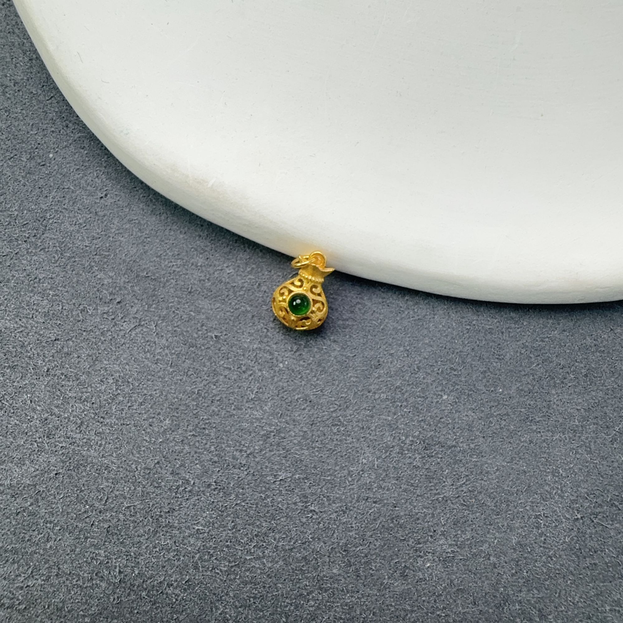 满绿翡翠福袋小滴流S925银