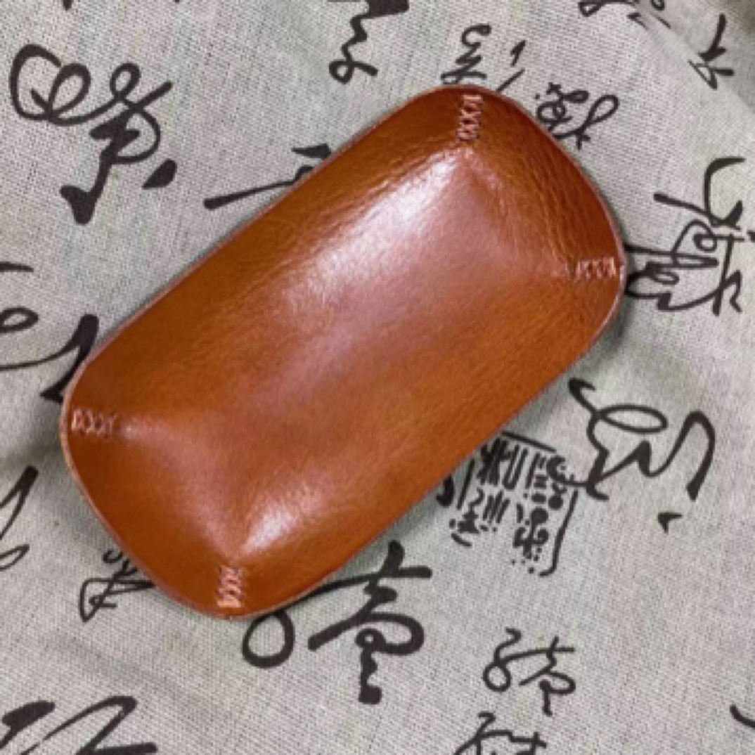 全手工真牛皮小巧醒草盘15cm*8cm-专为外出携带定制