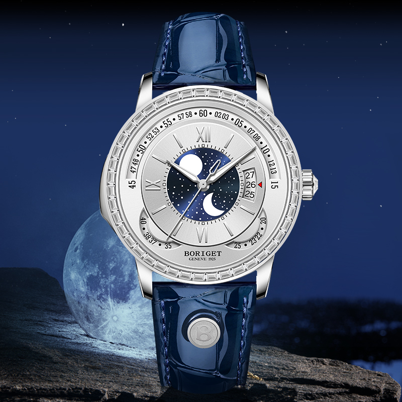 BORIGET 2025新品首发【天雙月相】男士高奢自动机械腕表