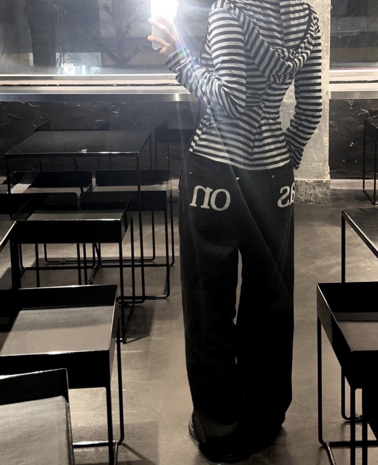 Hjie-【刺绣LOGO】韩国刺绣背后logo复古高腰显瘦牛仔裤251707