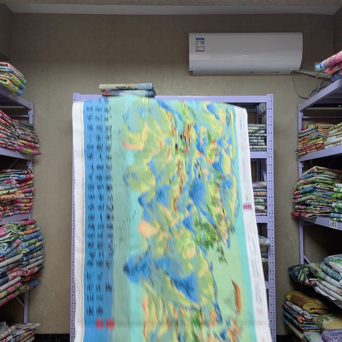 棉十字绣千里江山