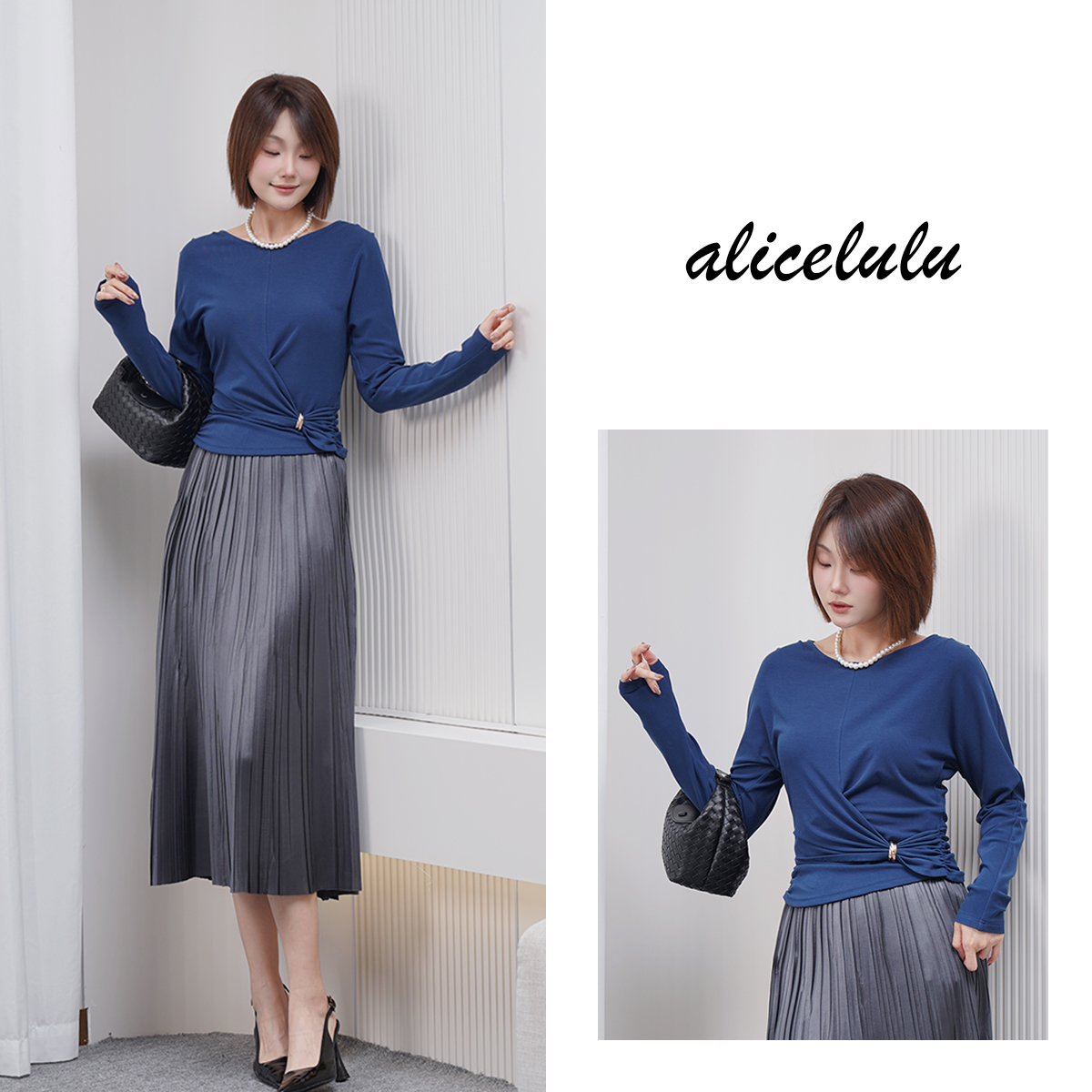 1 alicelulu法式小众复古设计感气质衬衫上衣显腰身S2144962L