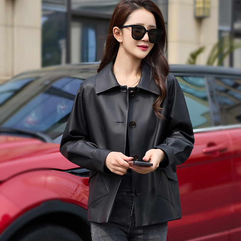 真皮皮衣宽松休闲女装外套断码处理