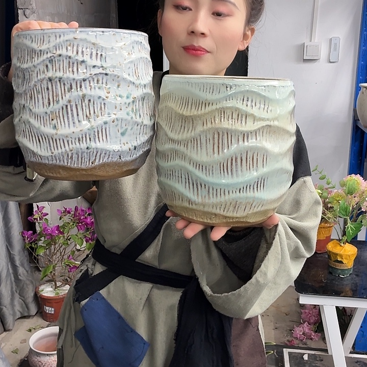 18×21 -粗陶花盆有孔-买买买