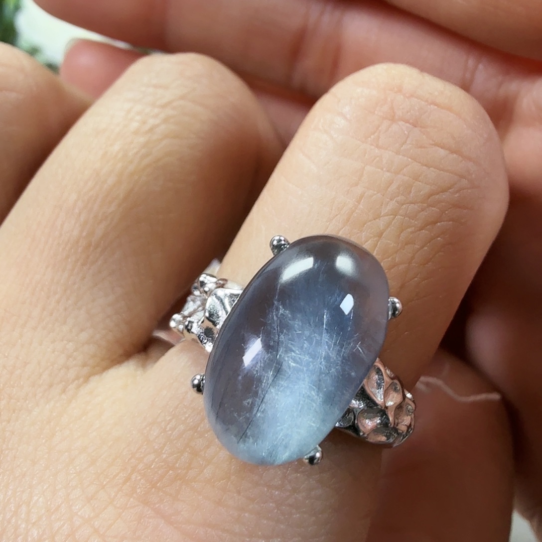 银S925镶嵌戒指水晶