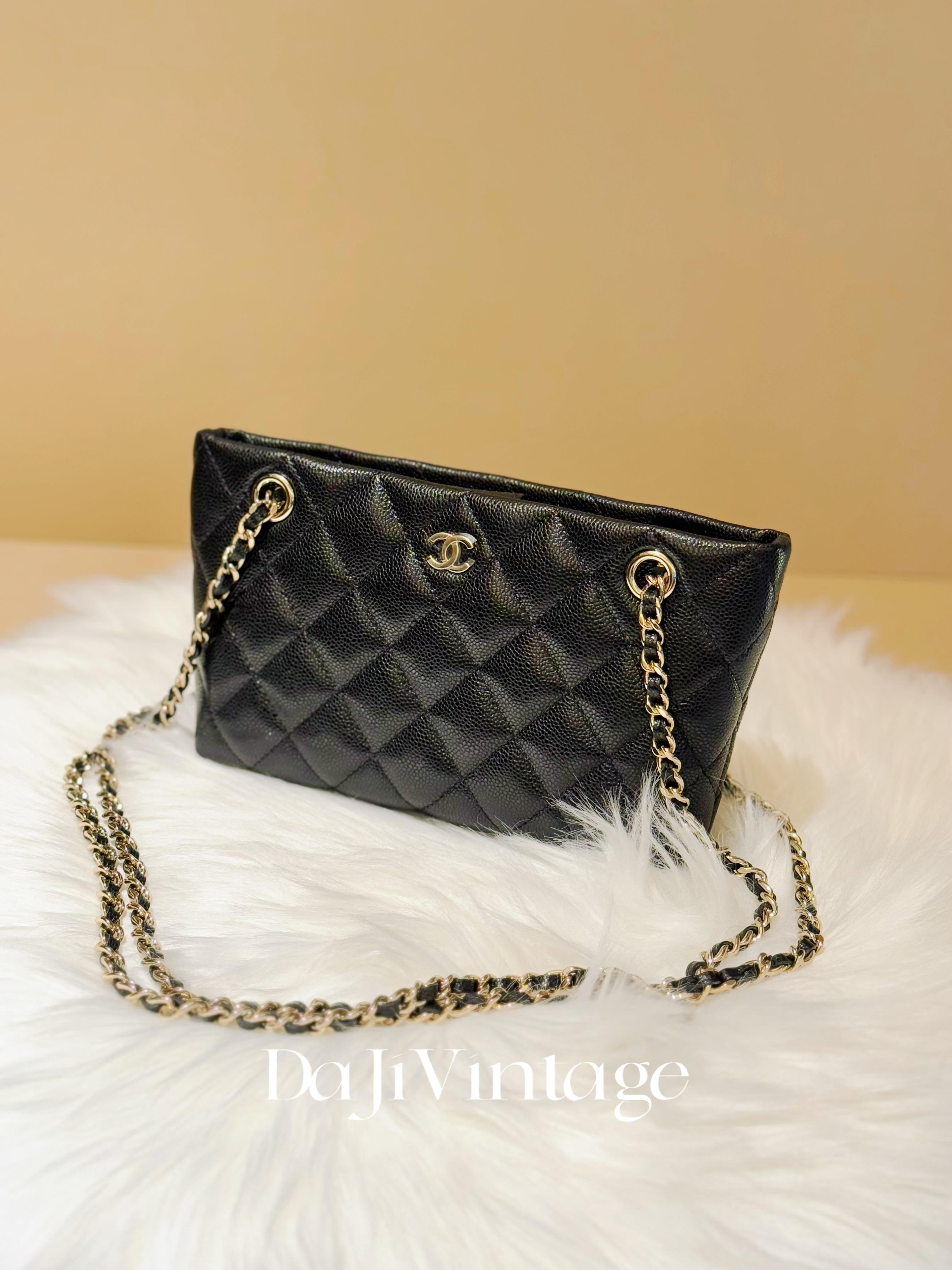 99新 Chanel/香奈儿 大吉中古/sh/25C黑金小船包单肩包