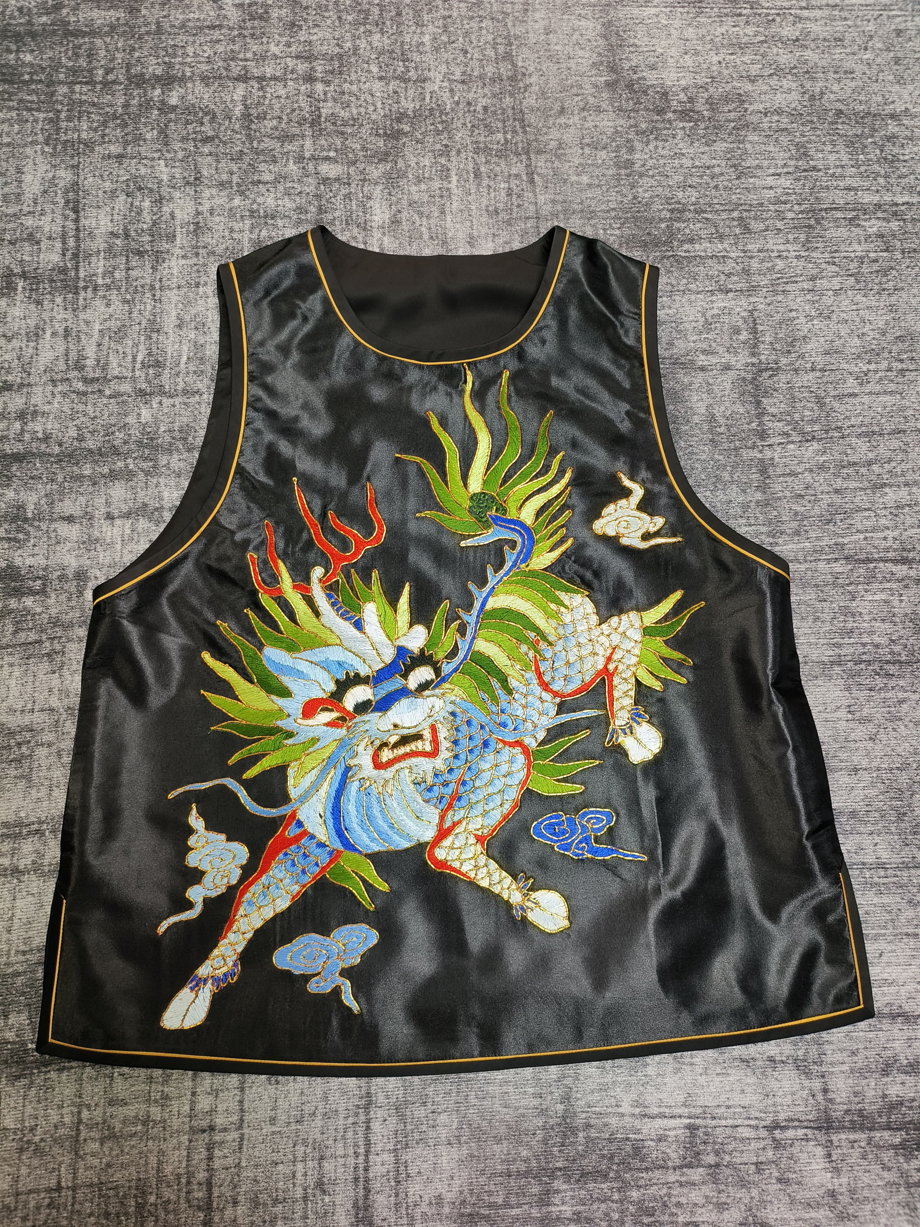 手绣新绣休闲圆领套头坎肩 女