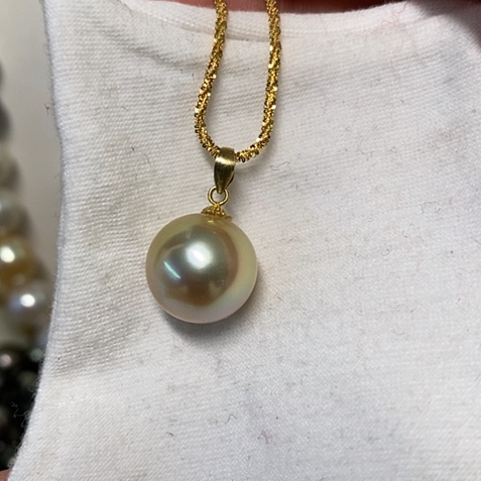 海水珍珠颈饰银S925镶嵌13.5