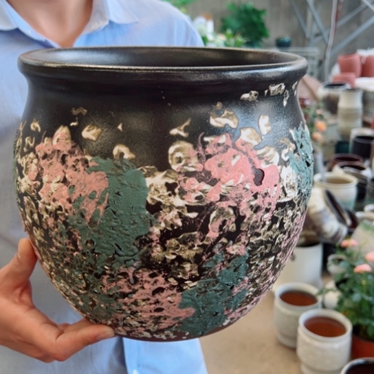 紫砂花盆高24口25——————