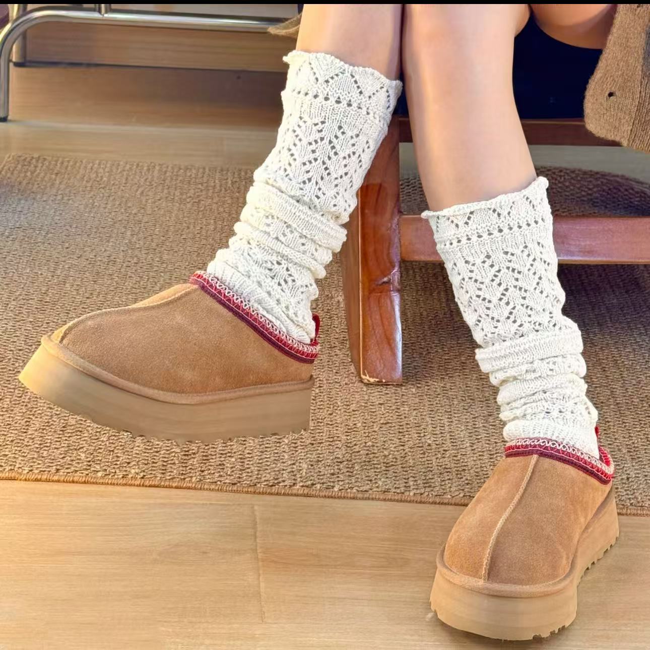 经典款冬季民族风皮毛一体保暖真皮雪地靴源头工厂