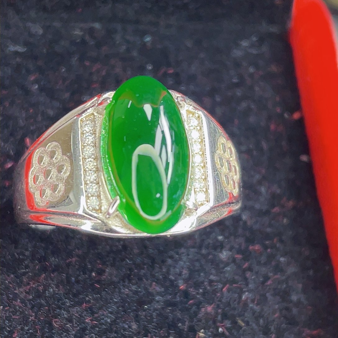 翡翠吊坠(不含链)银S925镶嵌