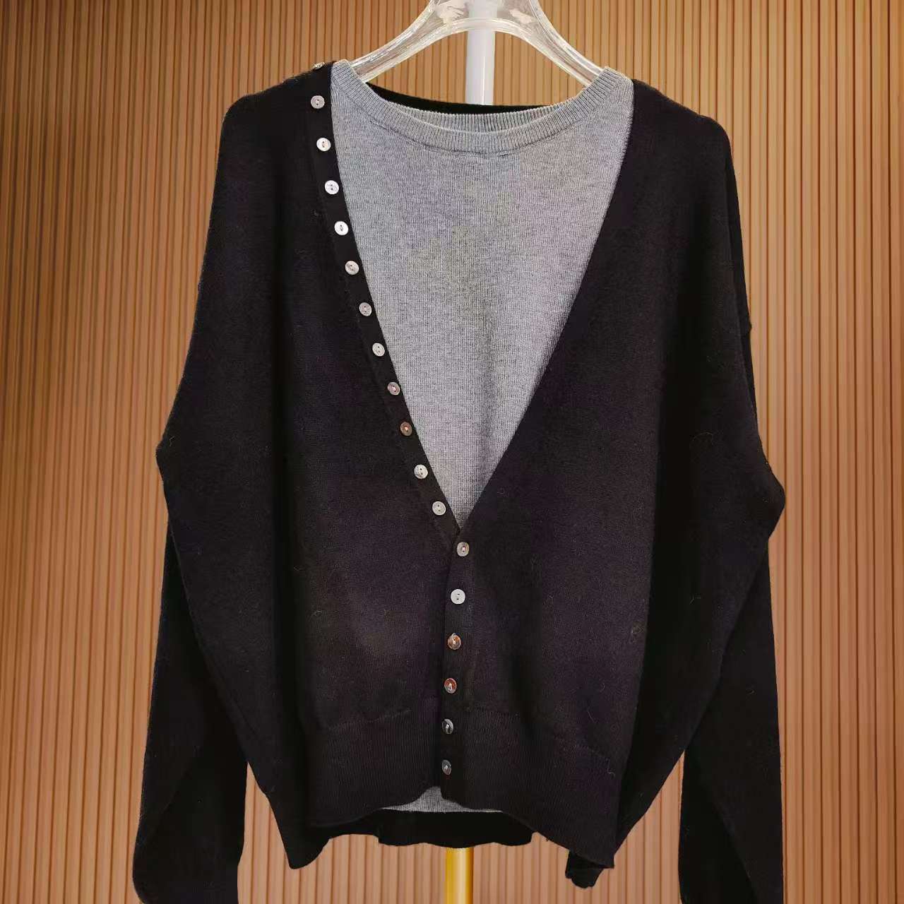 【两件套】秋季长袖毛针织衫抗起球针织开衫针织衫百搭上衣N8ZY1159