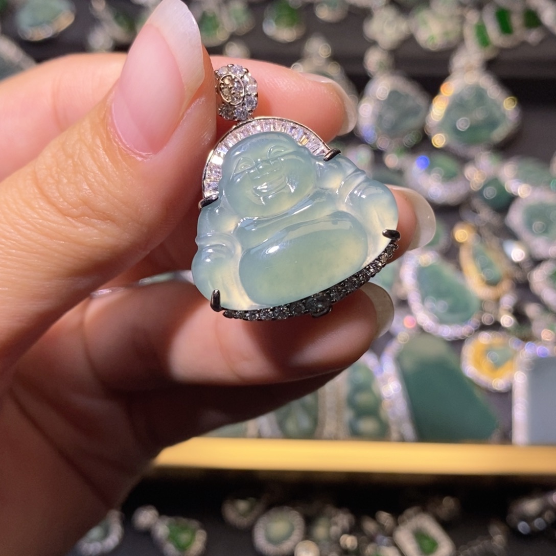 翡翠未镶嵌颈饰天然