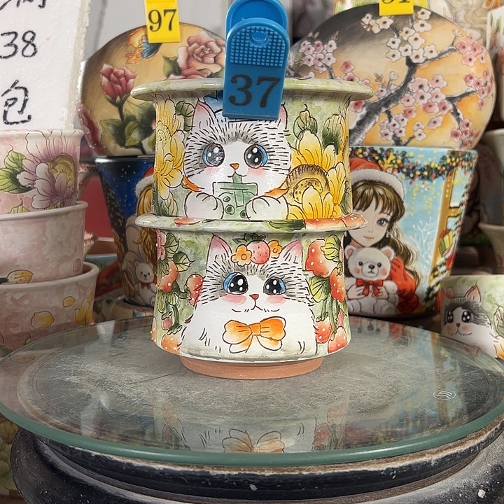 满38包邮 景德镇幸运花盆