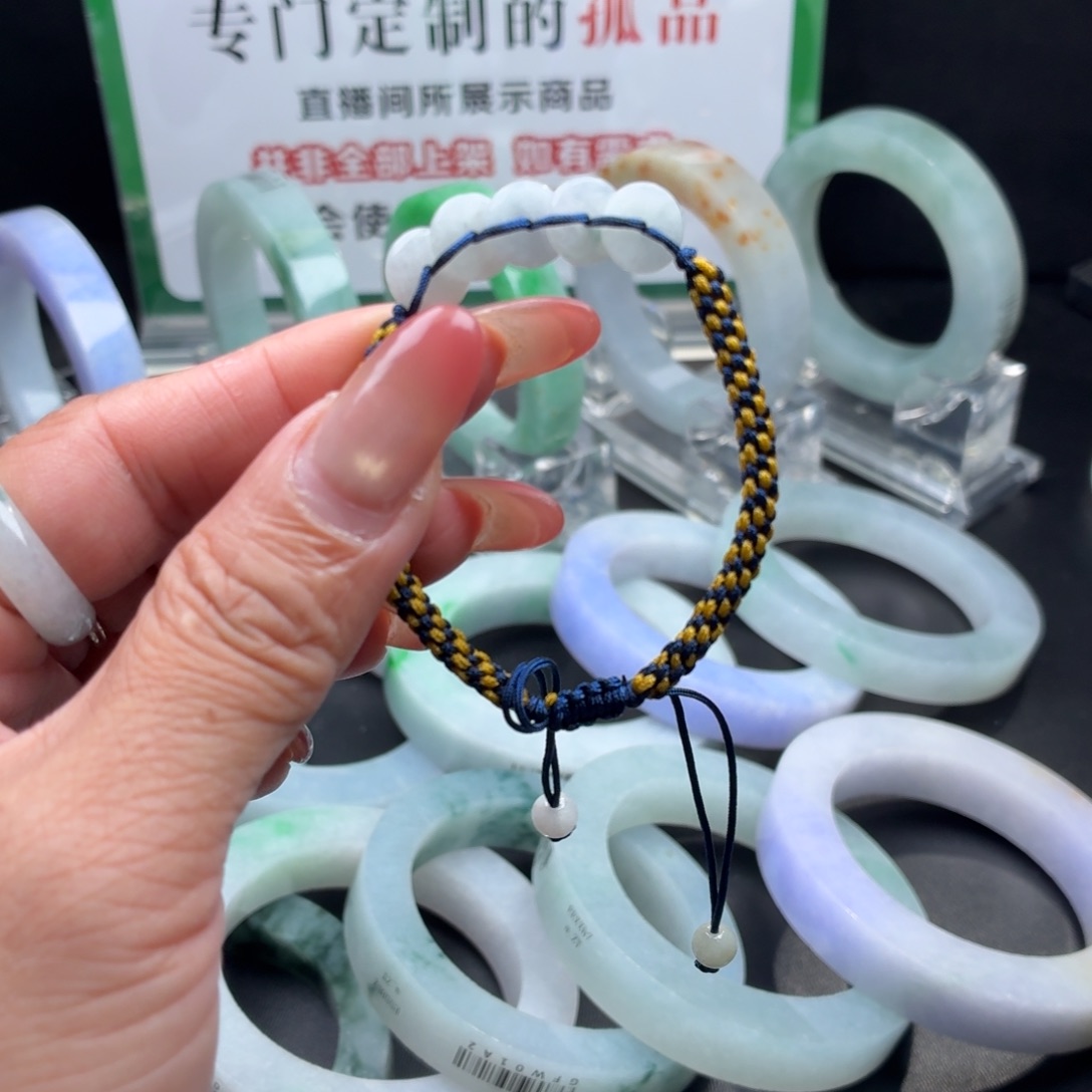 元***官定制翡翠未镶嵌正圈天然翡翠手串多样性发货