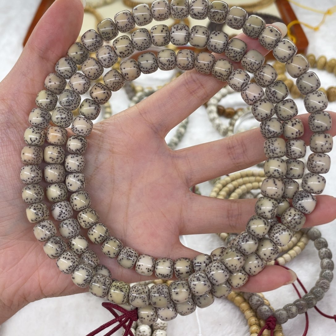 星月菩提手串8.9侧留白石玉