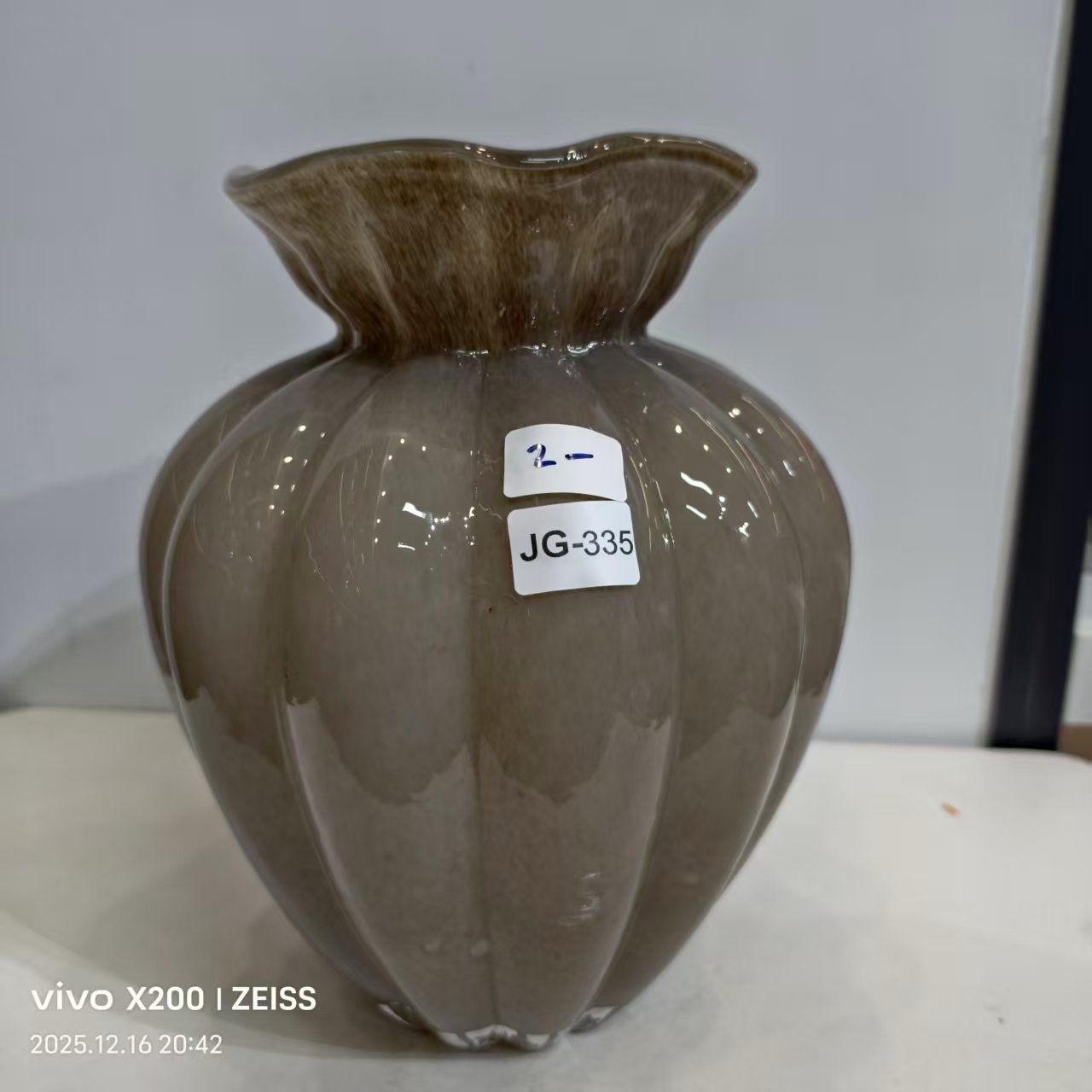 JG-335简约现代琉璃花瓶客厅餐桌插花艺术摆件