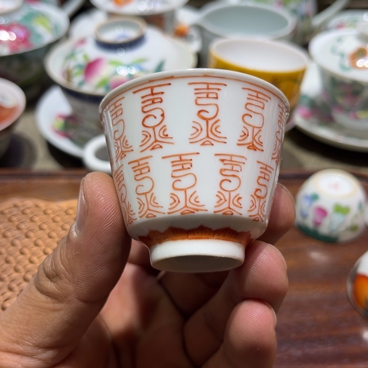 手绘精品盖碗茶杯